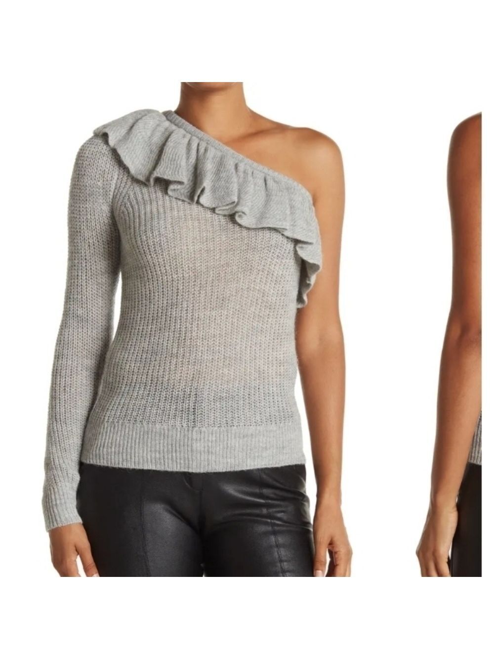 Rebecca Taylor One Shoulder Ruffle Sweater